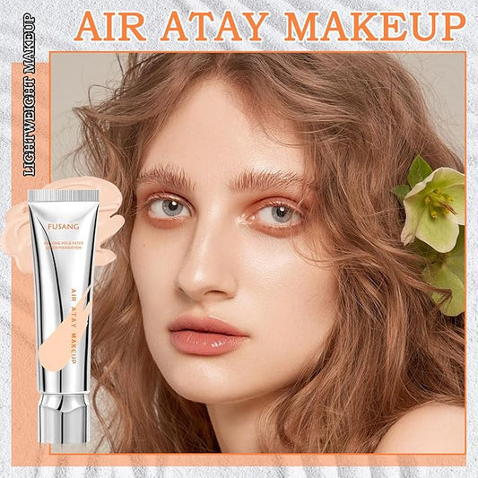 Liquid Foundation Makeup,Oil Control Concealer Long Lasting Silky Full Coverage Foundation Cream with brush,Waterproof Lightweight Face Makeup Foundation for Women