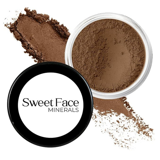 (Ebony) (5gm Jar) FOUNDATION Mineral Makeup with SPF 18+, Full Coverage Matte Loose Powder, Bare Face Cosmetics