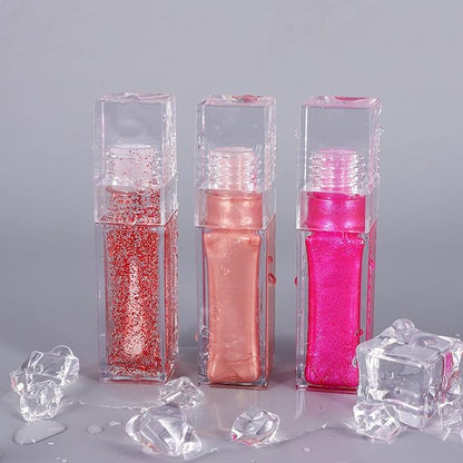 10 Pack Lip Gloss Tubes with Big Wand, Empty 6.5ML 0.22 Oz Transparent Square PTEG Lip Balm Tubes Concealer Containers for Women Girls DIY Makeup Lipgloss