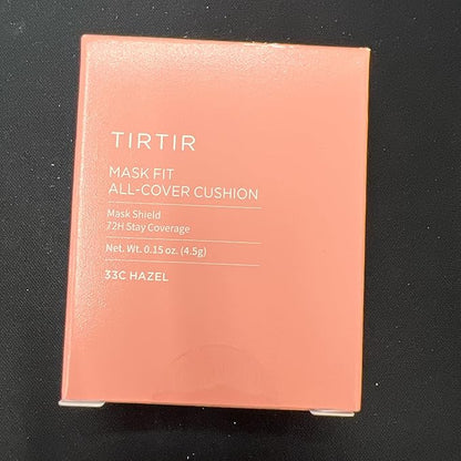 [*Mini Size*] TIRTIR All Cover Pink Cushion | Korean Cushion Foundation, (#33C Hazel, 0.15 Fl Oz)