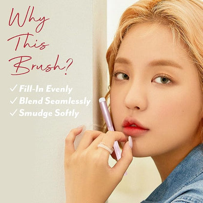 I'M MEME Lip Tint + Lip Brush Set/Best Lip Stain, Vivid Color, Long Lasting, Moisturizing & Hydrating, Light-weight, Matte Finish