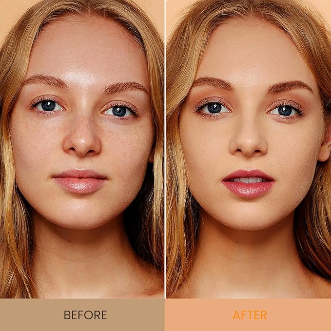 Airbrush Foundation Set with Soft Makeup Brush, [Light Weight], [Long Lasting], [Anti-aging Ingredient], [Oil Control Formula], Full Coverage Foundation for All Skin Type, 04# Buff Beige