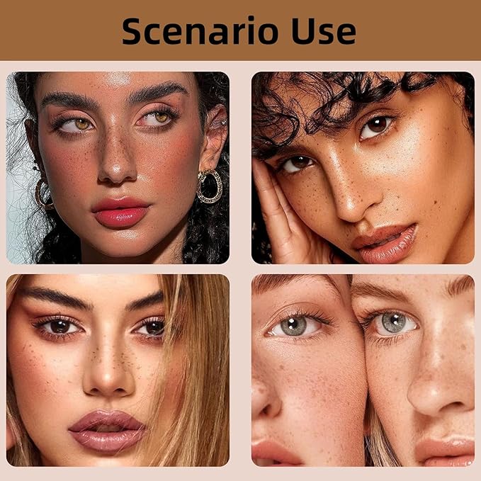 Silicone Freckle Stamp, Portable Waterproof Faux Freckles Applicator, Natural Freckles Makeup Tool for Women (Brown)