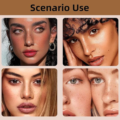 Silicone Freckle Stamp, Portable Waterproof Faux Freckles Applicator, Natural Freckles Makeup Tool for Women (Brown)