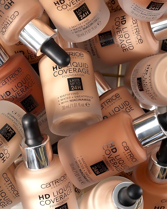 Catrice | HD Foundation 44 & The Perfector Poreless Blur Primer Bundle | Full Coverage Makeup | Vegan & Cruelty Free