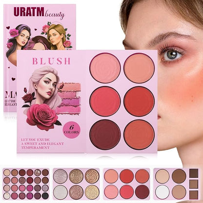 4-Layer Book-Style Foldable Makeup Palette Set | Portable & Long-Lasting | Contour Blush Highlight Eyeshadow, Professional 43 Shades, Suitable for Multiple Skin Tones & Makeup Looks, Gift Idea