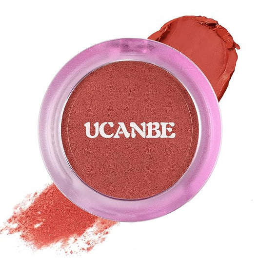 UCANBE Matte Cream-To-Powder Blush Makeup Palette, Highly Pigmented Lightweight Blush for Cheek and Eye, Blendable Flawless Velvety Coverage Face Blushes Make up 0.25 Ounce, Carrot