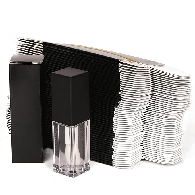 25pcs 25 * 25 * 86mm Craft Paper Box for Lip Gloss Tubes - 350gms Lipstick Packaging - Pink & Black