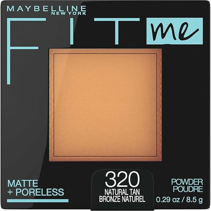 Maybelline Fit Me Matte + Poreless Pressed Face Powder Makeup & Setting Powder, Natural Tan, 1 Count