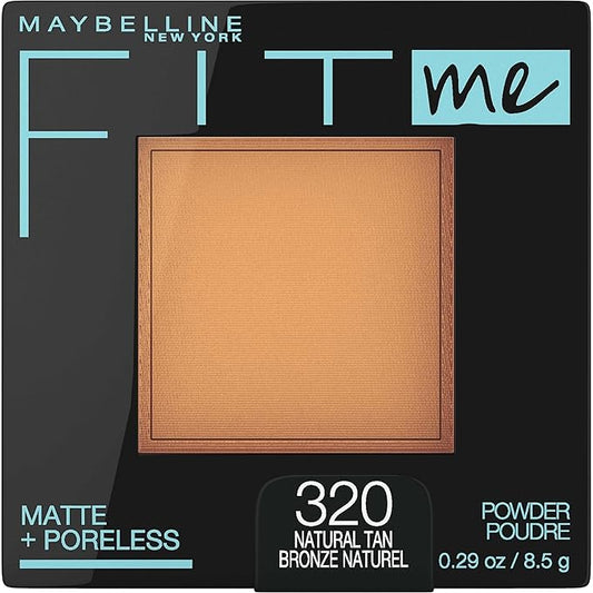 Maybelline Fit Me Matte + Poreless Pressed Face Powder Makeup & Setting Powder, Natural Tan, 1 Count