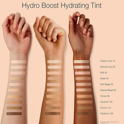 Neutrogena Hydro Boost Hydrating Tint with Hyaluronic Acid, Lightweight Water Gel Formula, Moisturizing, Oil-Free & Non-Comedogenic Liquid Foundation Makeup, 85 Honey Color 1.0 fl. oz