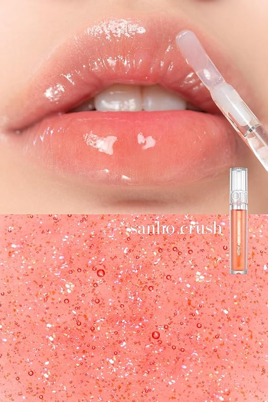 [rom&nd] Glasting Water Gloss 2 colors | Syrupy Glossy Finish| Long-lasting| moisturizing| Highlighting| Natural Gloss for Daily Use|K-beauty | 4.5g/0.16oz No. 01 SANHO CRUSH