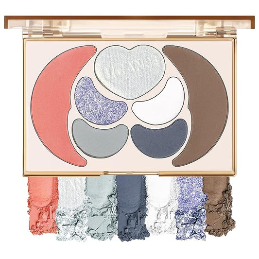 UCANBE All-In-One Makeup Kit - 4 Shimmer Matte Eyeshadows, 1 Pink Blush, 1 Bronzer Contour, 1 Illuminator Highlighter Palette - Iceberg Makeup Set for Women, Teens & Professionals