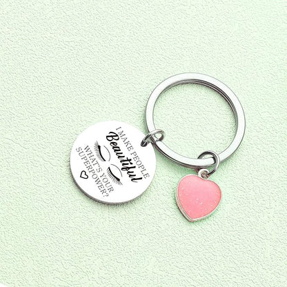 ZNOSVEI Lashes Keychain Lashes Girl Gift Eyelashes Artist Keychain Beautician Gift Makeup Lover Gift