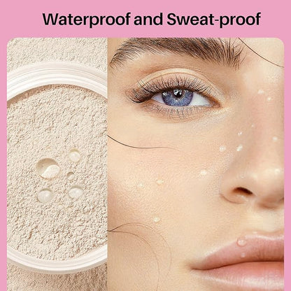 FV Matte Finish Translucent Loose Face Powder, Long-Lasting Lightweight Setting for Natural Look, Pore Minimizing, Fine Line Baking Powder, 0.35oz (10g)