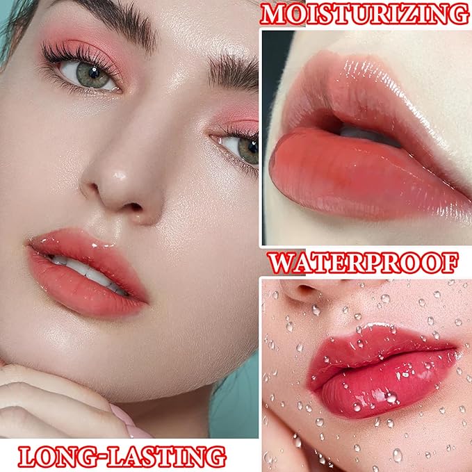 4Pcs Lip Tint Stain Set,Lip Stain Long Lasting Mini Liquid Lipstick,Non-sticky,Lightweight,Matte Velvet Lip & Cheek Tint,Moisturizing Waterproof Matte Finish Lip Makeup