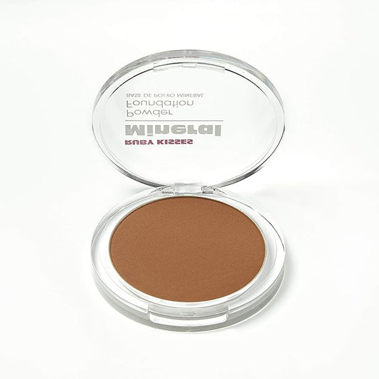 Ruby Kisses Mineral Pressed Powder Foundation, Medium to Full Coverage Natural Finish 0.35 Ounce (Chestnut)