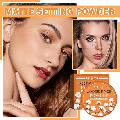 Loose Setting Powder,Translucent Powder Setting Powder Long Lasting Oil Control Loose Face Powder,Lightweight Face Finishing Powder,Even Skin Tone,Waterproof Setting Powder Foundation Makes Skin Downy