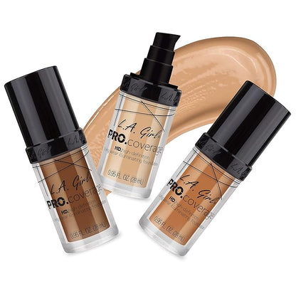 L.A. Girl Pro Coverage Liquid Foundation, Fair, 0.95 Fl Oz (Pack of 5)