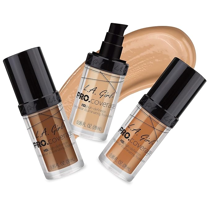 L.A. Girl Pro.Coverage Illuminating Foundation, Rich Cocoa GLM655 (Pack of 2)