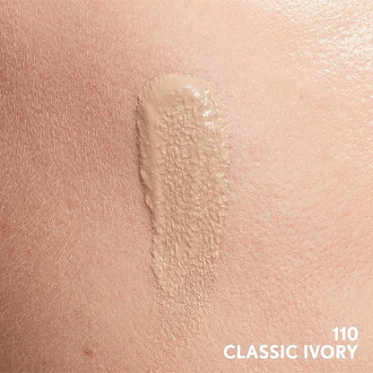 COVERGIRL Clean Invisible Foundation Makeup, Dewy & Glowy Natural Finish, Buildable Coverage, Skin-Like Smooth Look, Vegan, Classic Ivory, 1oz