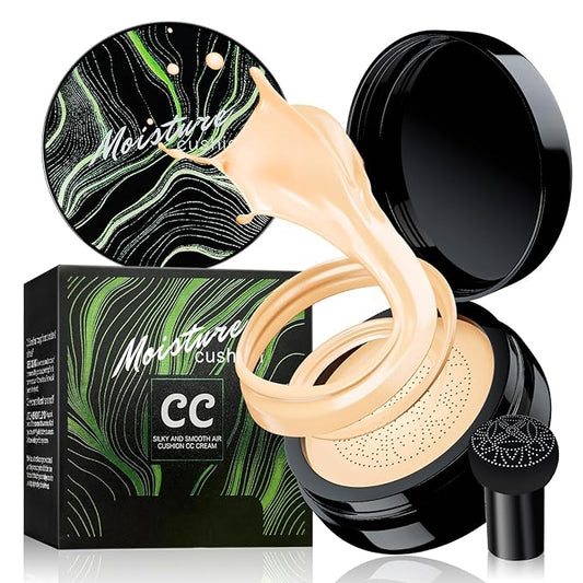 Air Cushion CC Cream - Moisturizing BB Cream Foundation Makeup Long Lasting Matte Concealer Cushion Foundation for Even Skin Tone, Ideal Mothers Day Gifts (Ivory)