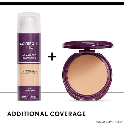 COVERGIRL Advanced Radiance Age Defying Foundation Makeup Medium Light, 1 oz (packaging may vary) (Pack of 2)