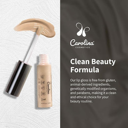 Plant-Based Non-Sticky Lip Gloss (Wifey) - Hydrating & Nourishing - Sunflower Seed Oil, Cacao & Grape Seed Oil - Gluten-Free, Vegan, Non-GMO, Paraben-Free - 5g/0.18oz