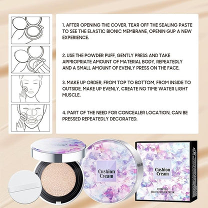 Air Cushion CC Cream Foundation, BB Cream Face Makeup Foundation for Natural Skin Radiant & Moisturizing Skin with Buildable Coverage (Natural)