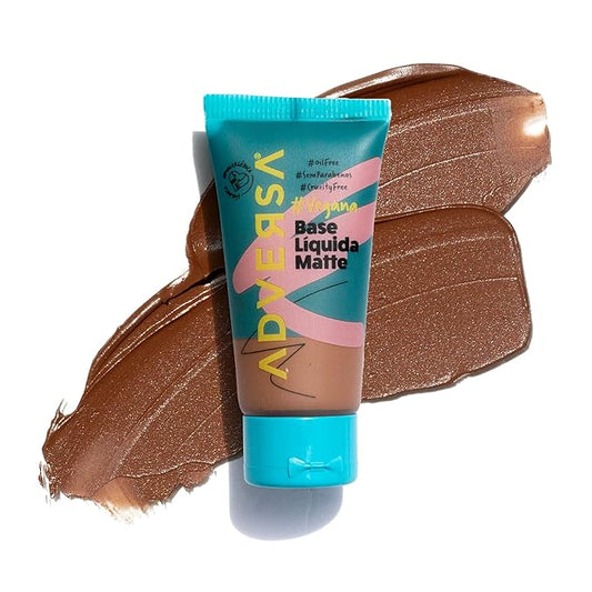 ADVERSA - Vegan Matte Liquid Foundation - Face Makeup, Full Coverage Foundation Makeup, Beauty & Personal Care - Cruelty Free, Gluten Free - 0.88 Fl oz/25g, Color 500