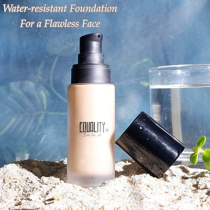 EQUALITY HI-DEF Foundation, Water resistant, Medium to Full coverage, Dewy finish non-matt, 12 hour wear Shine control, Cruelty Free, Paraben Free, 18ml/0.61 US Fl Oz - C45