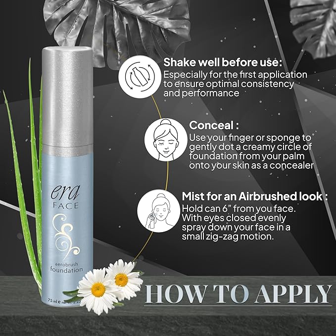 ERA Face spray makeup (Y1 Vanilla, 2.25 oz) - airbrush foundation, everyday, buildable, professional spray on cosmetics by Era Beauty