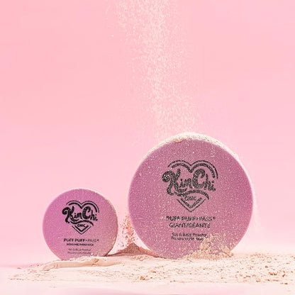 KimChi Chic Giant Puff Puff Pass Set & Bake Powder - Loose Setting Powder with Rice & Vitamin E, Finely Milled for All Day Wear, Translucent 80g