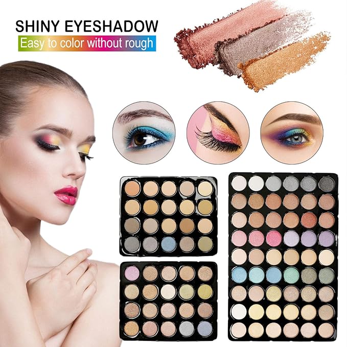 All in One Makeup Kit for Women Full Kit Girls Makeup Gift Sets Xmas Essential Bundle Include Eyeshadow Palette Lipstick Blush Concealer Eyeliner Mascara Foundation Brush Eyebrow Pencil