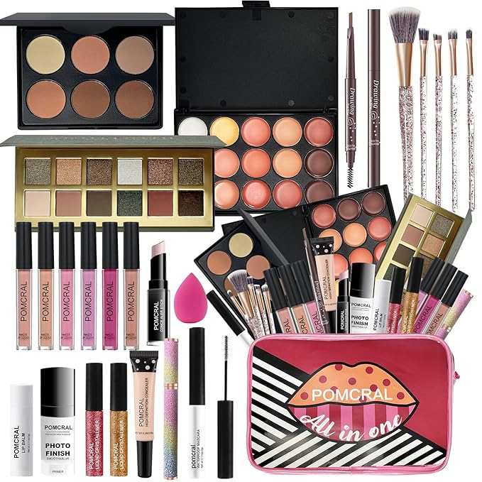 Make up Sets,Makeup Kit For Girls 10-12,Make up Gift For Women Girs Teens with Eyeshadow Palette, Lipgloss Set, Brushes, Concealer, Makeup Bag