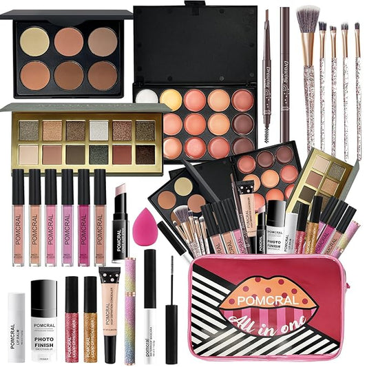 Make up Sets,Makeup Kit For Girls 10-12,Make up Gift For Women Girs Teens with Eyeshadow Palette, Lipgloss Set, Brushes, Concealer, Makeup Bag