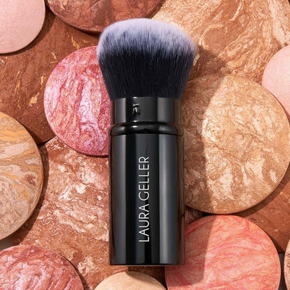 LAURA GELLER NEW YORK Baked Blurring + Setting Powder, Light/Medium and Retractable Airbrush Kabuki Brush 2PC