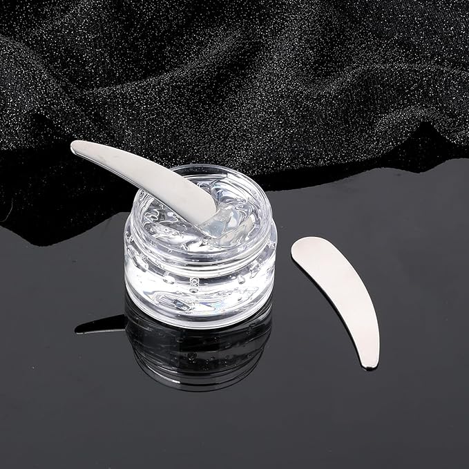 Molain 2Pcs Mini Metal Cosmetic Spatulas, Skincare SpatulaMixing and Sampling Makeup Beauty Tools for Skin Care Creams, Eye Cream, Essences Beauty Accessories(2PCS)