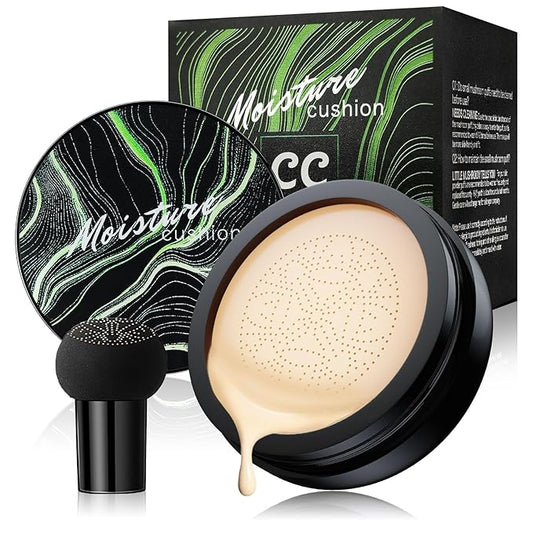 Mushroom Head Air Cushion CC Cream - Brightening & Moisturizing BB Cream Makeup Long Lasting Matte Concealer, Even Skin Tone for All Skin Types (Ivory, 3.21 Ounce (Pack of 1))