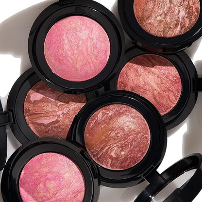 LAURA GELLER NEW YORK Baked Blush-n-Brighten Marbleized Blush for Cheeks - Raspberry Finish - Buildable Color