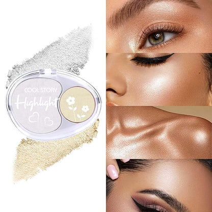 Face High Lighters Makeup Glitter Illuminator Pressed Powder Luminizers Eyeshadow Palette Powder for Face Body Cheek Skin 1#