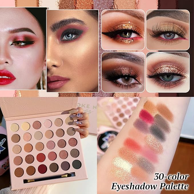 Makeup Kit for Women - Full Kit for Beginners Teens Girls, 30 Colors Matte & Shimmer Eyeshadow Palettes, Blush Palette, Lip Gloss Set