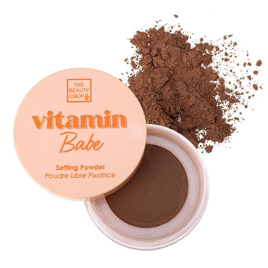 The Beauty Crop Vitamin Babe Setting Powder - Talc-Free Loose Powder for Flawless Finish - Rich Shade - 0.35 oz