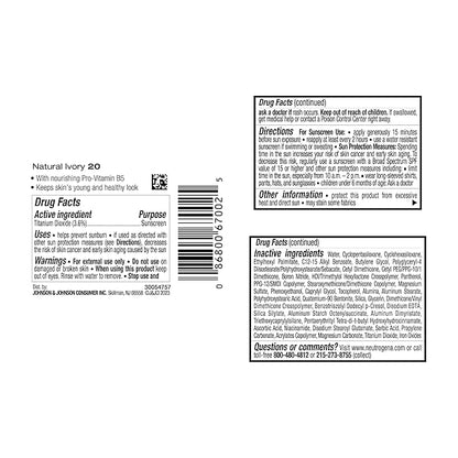 Neutrogena Healthy Skin Liquid Makeup Foundation with Broad Spectrum SPF 20 Sunscreen, Medium Coverage Foundation with Nourishing Pro-Vitamin B5, Natural Ivory 20, 1 fl. oz
