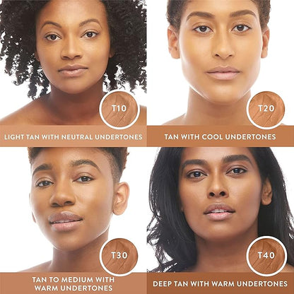 Mented Cosmetics Stick Foundation, Concealer & Contour Stick for Dark Skin, Cream Foundation for Black Women Makeup, T30 + Highlighter Bronzing Powder Palette with Vitamin E + A, 0.35oz, Vacay Bundle