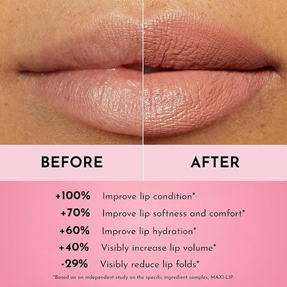 Forget the Filler Lip-Plumping Line-Smoothing Satin Cream Lipstick, Fawn, Pink, 0.1 Ounce