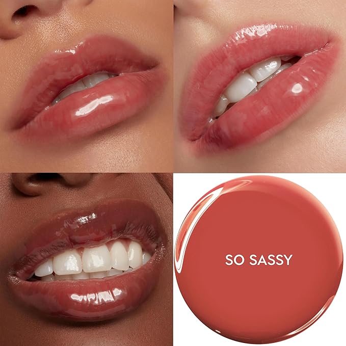 ColourPop So Juicy Plumping Glossy Lip Oil - Hydrating & Plumping Lip Oil with a Sheer Wash of Non-Sticky Color - Infused with Peptides, Ceramides & Ginger - So Sassy (0.29)