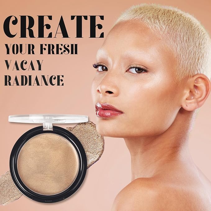 UCANBE Cream Bronzer for Face & Body, Natural Golden Sun-Kissed Glow Highlighter, Luminous Buildable Coverage for Long Lasting Bronzed Glow, Lightweight Brighten Contour Muti-Use Makeup Palette