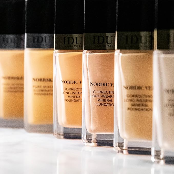 Nordic Veil Foundation - Full and Poreless Coverage, Long Lasting, Soft Matte Finish - Purified and Safe for Sensitive Skin - 307 Disa - Light Medium Neutral - 0.88 oz