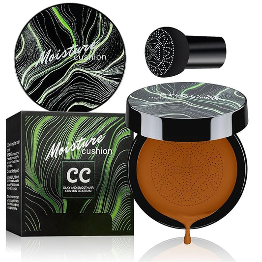 Mushroom Head Air Cushion CC Cream - Long Lasting & Moisturizing BB Cream Brightening Matte Concealer Makeup, Even Skin Tone for All Skin Types (Deep, 3.21 Ounce (Pack of 1))